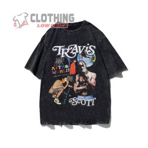 Travis Scott Astroworld Graphic Tee Shirt Acid Wash Vintage Oversized, Large Cotton Retro Anime Cool Gift Skater Bootleg