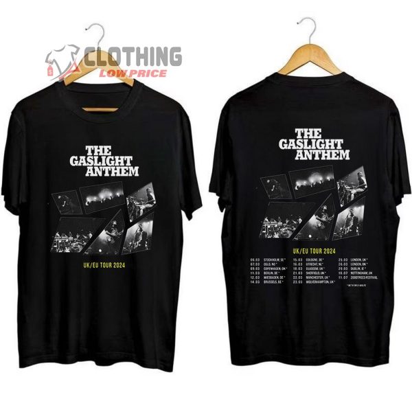 The Gaslight Anthem 2024 UK And European Tour 2000Trees Headline Merch, The Gaslight Anthem Tour Dates 2024 Shirt, The Gaslight Anthem Tickets 2024 T-Shirt