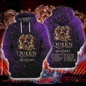 The Rhapsody Tour 2023 3D Merch, Queen Adam Lambert The Rhapsody Tour 2023 3D Hoodie All Over Printed