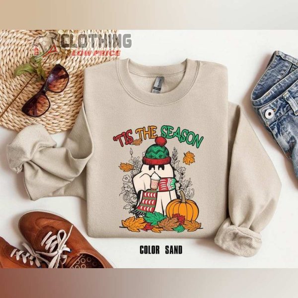 Tis The Season Snowman Sweatshirt, Happy Hallothanksmas Sweatshirt, Halloween Sweatshirt, Thanksgiving Shirt, Christmas Shirt, Snowmen Shirt, Halloween Gift