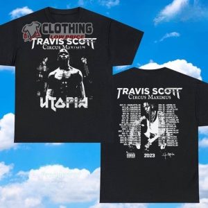 Travis Scott Utopia 2023 Shirt Travis Scott Utopia Shirt Travis Scott Shirt Travis Scott Circus Maximus Tour Double Sided TShirts