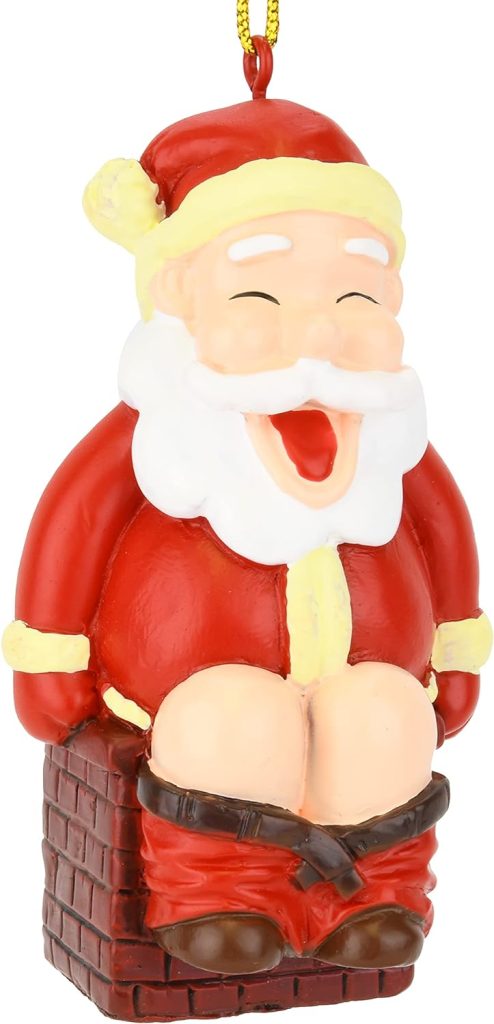 Tree Buddees Chimney Present Funny Santa Pooping Christmas Ornament amazon