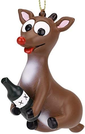 Tree Buddees Rowdy Rudolph Funny Liquor Bottle Adult Christmas Ornament amazon