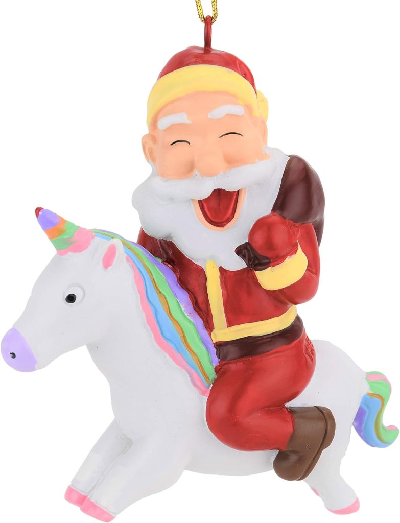 Tree Buddees Santa Riding A Unicorn Christmas Ornament amazon