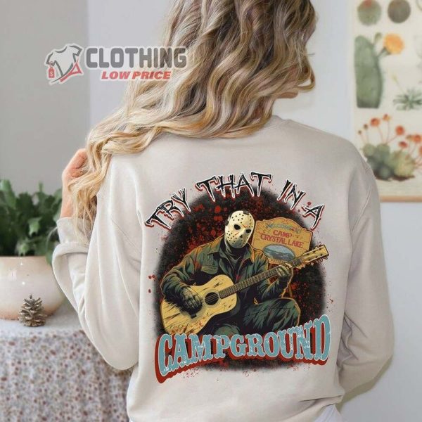 Try That In A Campground Halloween Sweatshirt, Retro Michael Myers Sweatshirt, Retro Halloween Sweatshirt, Scary Halloween Shirt, Gift For Halloween