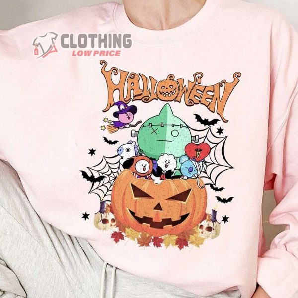 Vintage Halloween Bt21 Shirt, Halloween Pumpkin Tee, Scary Pumpkin, Fall Shirt, Bt21 Spooky Season, BTS Halloween Tee, Bangtan Shirt Fan Gift