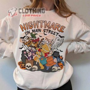 Vintage Nightmare On Main Street Winnie The Pooh Sweatshirt Retro Pooh Friends Bear Halloween