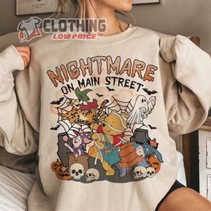 Vintage Nightmare On Main Street Winnie The Pooh Sweatshirt Retro Pooh Friends Bear Halloween1