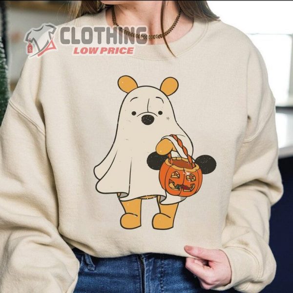 Winnie The Pooh Halloween Ghost Pooh Shirt, Disney Pooh Bear Shirt, Epcot Halloween Disney Cute Spooky Season Pumpkin Shirt