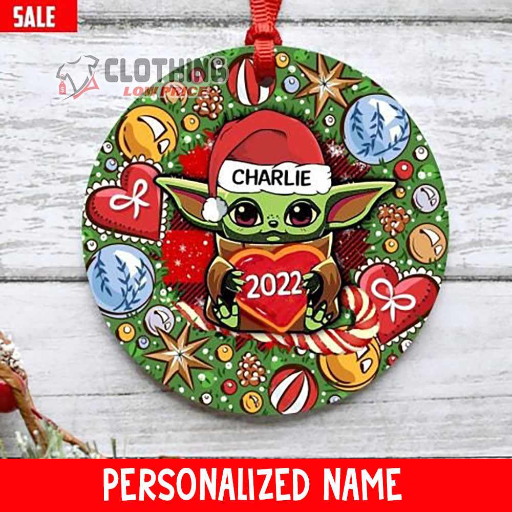 Personalized Baby Yoda Christmas Ornaments