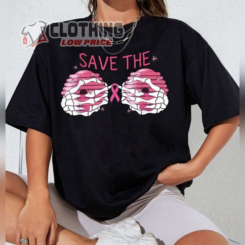 Save The Boobees Boo Bees Breast Cancer Halloween Shirt
