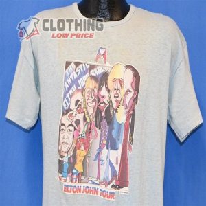 70S The Fantastic Elton John Band Concert Tour Caricature Iron Music T Shirt Large 2