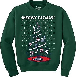 Meowy Catmas Funny Christmas Cat Shirt Novelty Holiday Cat Dad Christmas Sweater Graphic Cool