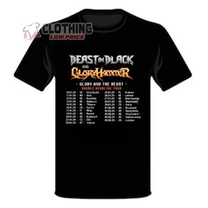 Beast In Black And Glory Hammer 2024 Tour Dates And Tickets Merch, Glory And The Beast Double Headline Tour 2024 T-Shirt