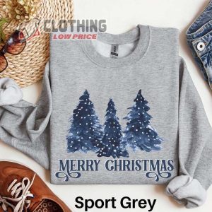 Blue Christmas Sweatshirt, Cozy Season Sweater, Winter Snow Shirt