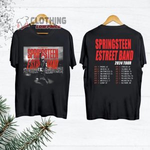 Bruce Springsteen And E Street 2024 Tour Setlists Black Shirt, 2024 Tour Dates E Street T-Shirt, Bruce Springsteen 2024 Rock Tour Unisex Merch