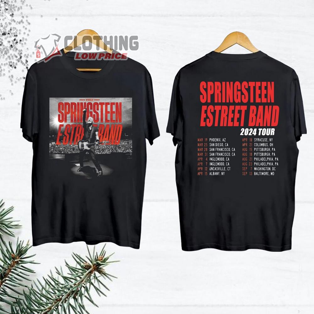 Bruce Springsteen And E Street 2024 Tour Setlists Black Shirt, 2024