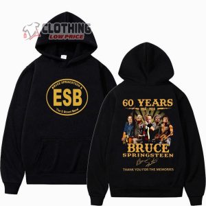 Bruce Springsteen And E Street 60 Years 1964 2024 Merch Bruce Springsteen Tour 2024 Thank You For The Memories Signatures T Shirt 3