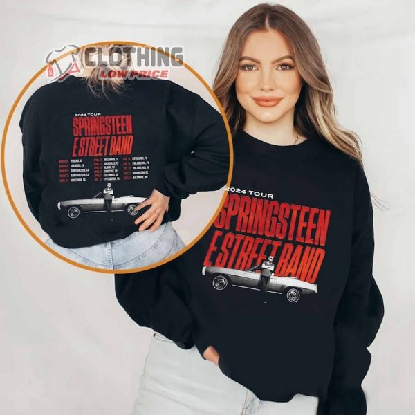 Bruce Springsteen & The E Street US Tour 2024 Merch,  Bruce Springsteen Tour 2024 Shirt, Bruce Springsteen & The E Street Tour Dates 2024 T-Shirt