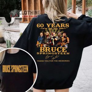 Bruce Springsteen Tour 2024 Merch, Bruce Springsteen And E Street 2024 Tour 60 Years 1964-2024 Thank you For The Memories Hoodie