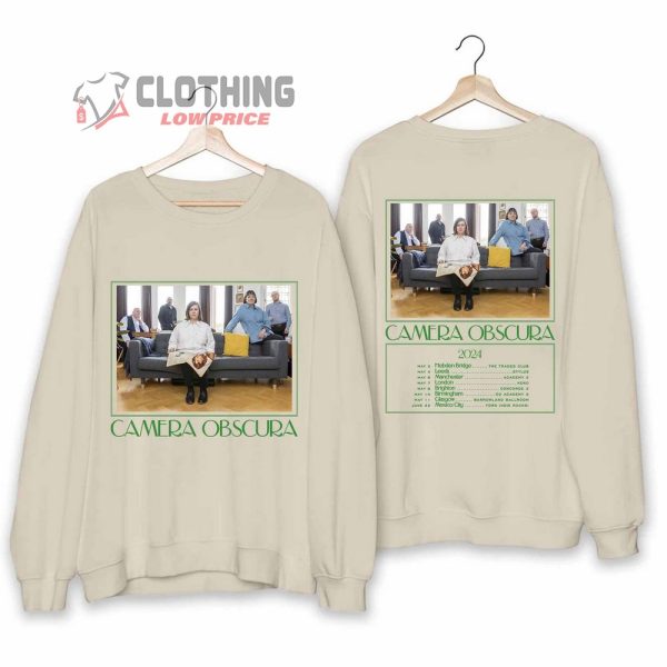 Camera Obscura Tour 2024 Merch, Camera Obscura Band 2024 Concert Sweatshirt, Camera Obscura New Album T-Shirt