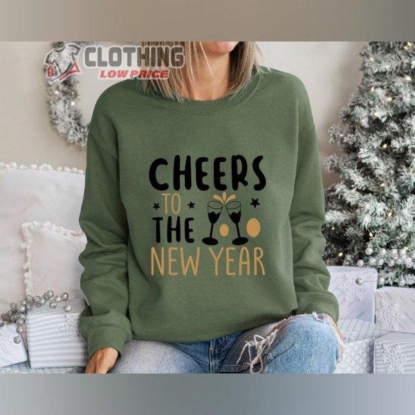 Cheers To The New Year Shirt, 2024 Happy New Year Sweatshirt, Happy New Year Shirt, 2024 Christmas Family Gift