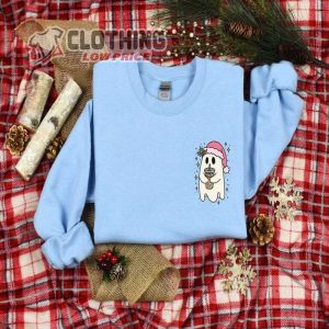 Christmas Ghost Shirt, Funny Christmas Ghost Shirt, Halloween Ghost Ice With Coffee Tee