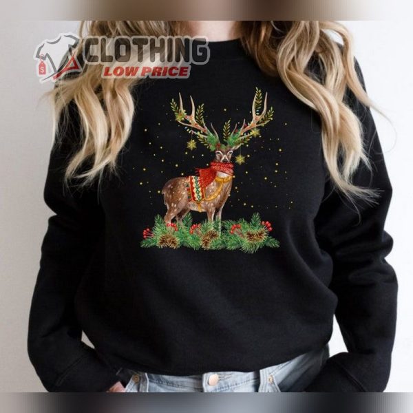 Christmas Reindeer Sweatshirt, Cute Christmas Sweatshirt, Christmas Gift, Christmas Outfit Merch