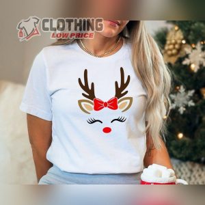 Christmas Shirt, Reindeer Christmas Shirt, Reindeer Face Shirt, Merry Christmas Merch
