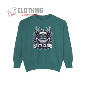 Christmas Silhouette Designer Navy Color Full Sleeve Unisex Garment Dyed Sweatshirt 1