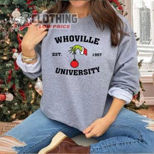 Christmas Whoville University Est 1957 Sweatshirt, Personalized Christmas Tree Shirt