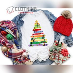 Coloring Christmas Tree Shirt, Teacher Christmas Shirt, Christmas Teacher Tee, Christmas Shirts For Teachers Merch