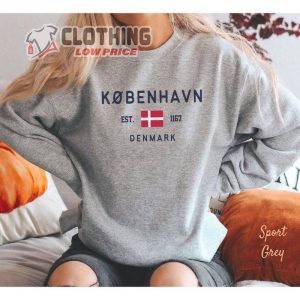 Copenhagen Sweatshirt Danish Flag Clothes Denmark Soft Crewneck Pullover Shirt 1