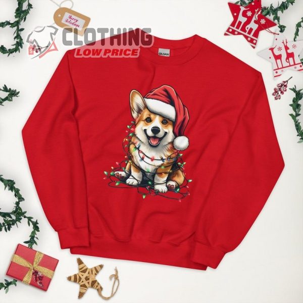 Corgi Christmas Sweatshirt, Corgi Sweatshirt, Corgi Mom Sweatshirt, Cute Corgi Christmas Lights