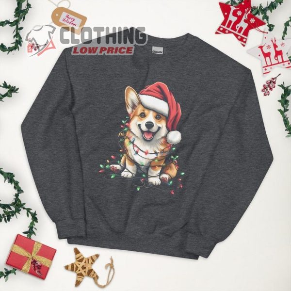 Corgi Christmas Sweatshirt, Corgi Sweatshirt, Corgi Mom Sweatshirt, Cute Corgi Christmas Lights