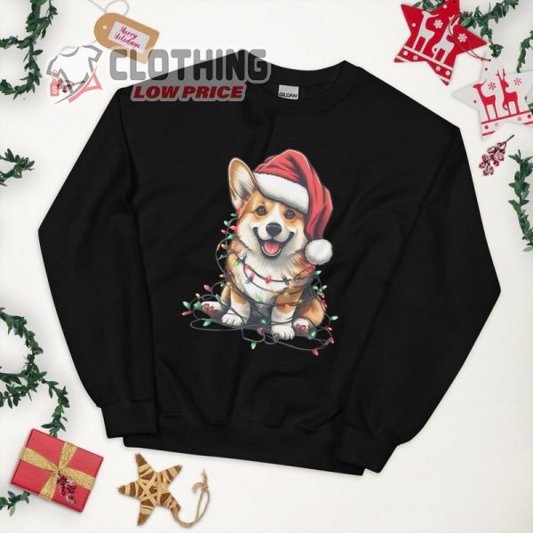 Corgi Christmas Sweatshirt, Corgi Sweatshirt, Corgi Mom Sweatshirt, Cute Corgi Christmas Lights