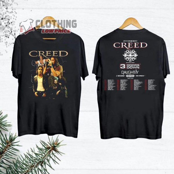 Creed Rock Band World Tour 2024 Merch, Creed Band Summer Of ’99 Tour 2024 Shirt, Creed Concert 2024 With 3 Doors Down, Daughtry T-Shirt