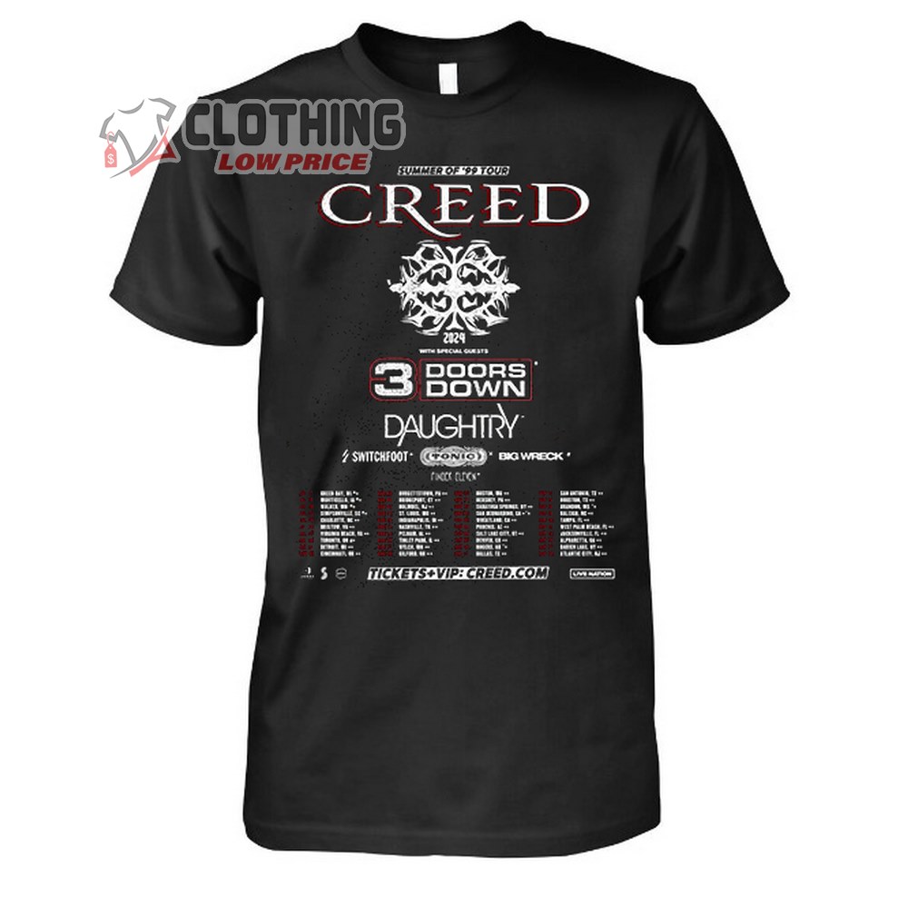 Creed Summer Of 99 Tour Merch, Creed Tour 2024 Shirt, Creed Summer Of