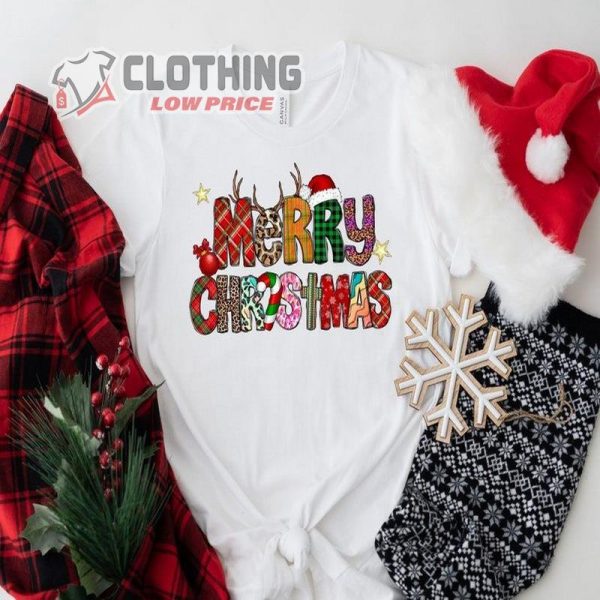Cute Christmas Family Shirt, Women’S Christmas Tree Holiday Shirt, Santa Hat Christmas Shirt