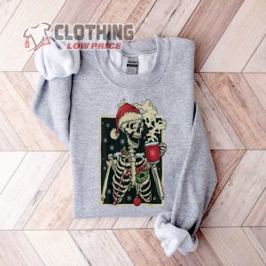 Dead Inside Skeleton Christmas Sweatshirt Sarcastic Christmas Coffee Shirt Merry Christmas Shirt 3