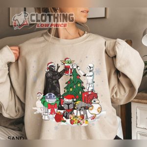 Disney Star Wars Christmas Shirt, Disney Christmas Party Sweatshirt, Star Wars Characters Xmas Lights Merch