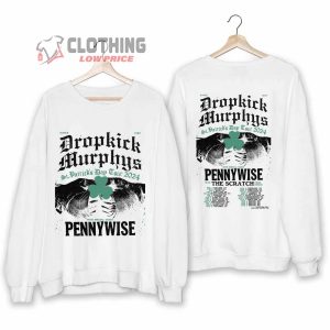 Dropkick Murphys Band Tour 2024 Merch, Dropkick Murphys St. Patrick’S Day Tour 2024 T-Shirt, Dropkick Murphys Concert 2024 With Pennywise Sweatshirt