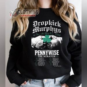 Dropkick Murphys Tour 2024 Merch, Dropkick Murphys St. Patrick’S Day Tour 2024 Sweatshirt
