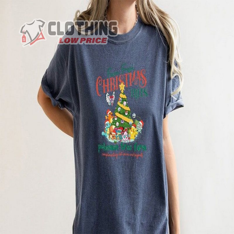 Farm Fresh Christmas Trees, Christmas Pkm Shirt, Cartoon Anime Christmas Shirt