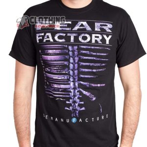 Fear Factory Remanufacture Album Merch Fear Factory Graphic Black Tee Shirt