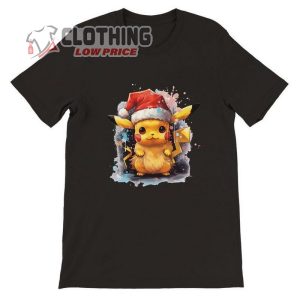 Festive Pikachu Christmas T-Shirt, Adult Pok�mon Holiday Tee, Seasonal Casual Wear