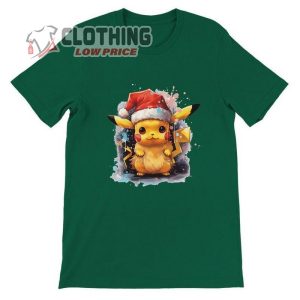 Festive Pikachu Christmas T Shirt Adult Pokmon Holiday Tee Seasonal Casual Wear 3