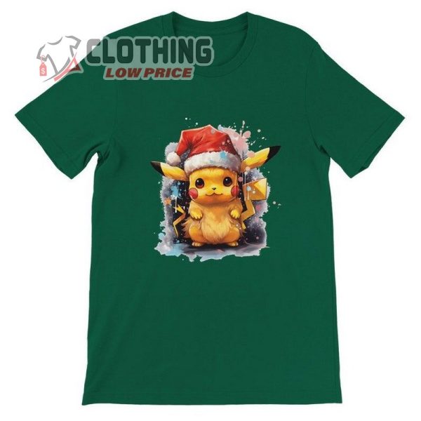 Festive Pikachu Christmas T-Shirt, Adult Pok�mon Holiday Tee, Seasonal Casual Wear