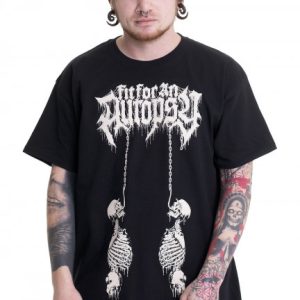 Fit For An Autopsy Swing Song Merch, Fit For An Autopsy Skeleton Black Unisex Shirt