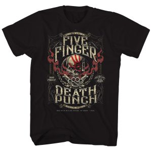 Five Finger Death Punch Las Vegas USA Tour Merch Five Finger Death Punch War is the Answer Song Black TShirt